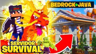 Превью видео «NOVO SERVIDOR DE SURVIVAL com VIP GRÁTIS para MINECRAFT BEDROCK e JAVA com SKILLS, FARMs e PVP» о сервере AlphaMC
