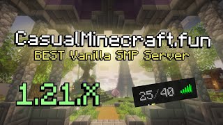 Превью видео «Best Vanilla SMP Server to Join | No Whitelist | Crossplay (Bedrock + Java) | CasualMinecraft.fun» о сервере Casual Minecraft